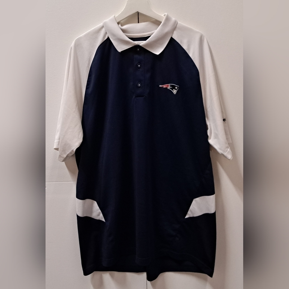 Reebok New England Patriots Men's Polo Shirt Y2K 2000s Playdry NFL Football XL - Picture 1 of 9